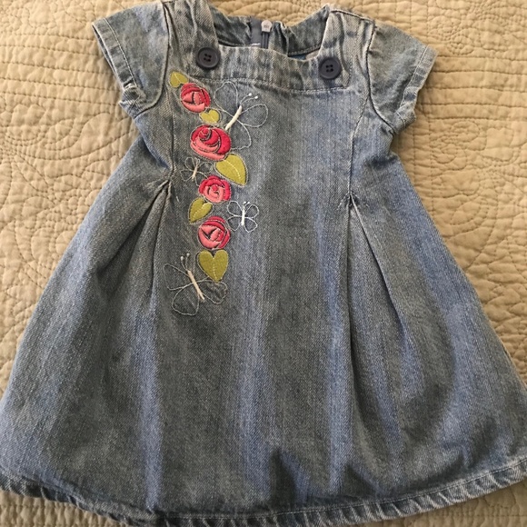 GREENDOG girls denim dress size 6-9 months - Picture 1 of 5